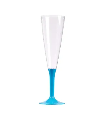 Vaisselle Jetable Flûtes à Champagne jetable Pied Couleur (x10) Couleur:Turquoise