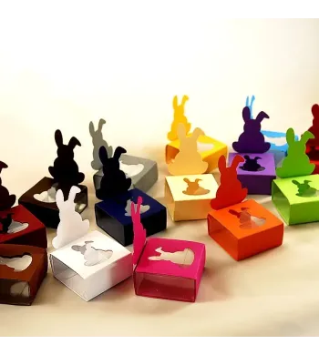 Boites à dragées Baptême Boite à dragées Originale Carrée Lapin (x6) 