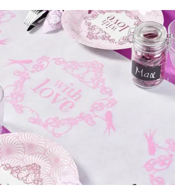 Chemin de table Mariage Chemin de table Vintage With Love  Couleur:Rose