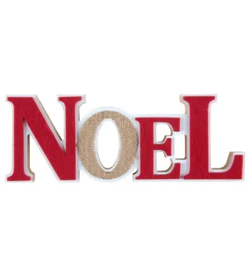 Noël Lettre Noël Rouge et jute 28.5cm 