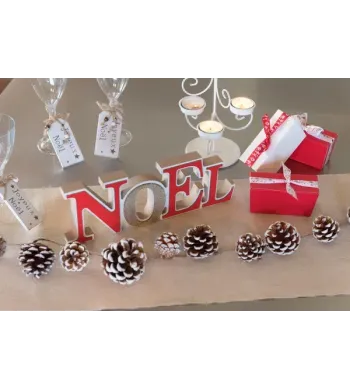 Noël Lettre Noël Rouge et jute 28.5cm 